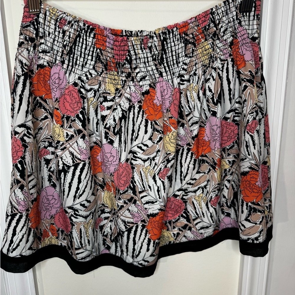 Zara Multicolor Floral Zebra Mini Skirt - Picture 3 of 4